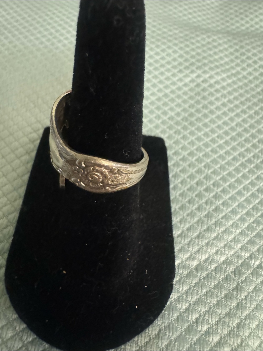 Vintage Oneida Silver Floral Spoon Ring Sz 5 - Picture 2 of 8